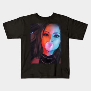 Bubble Gum Woman Geek Designer Dune Stika Artistic Anime Style Kids T-Shirt